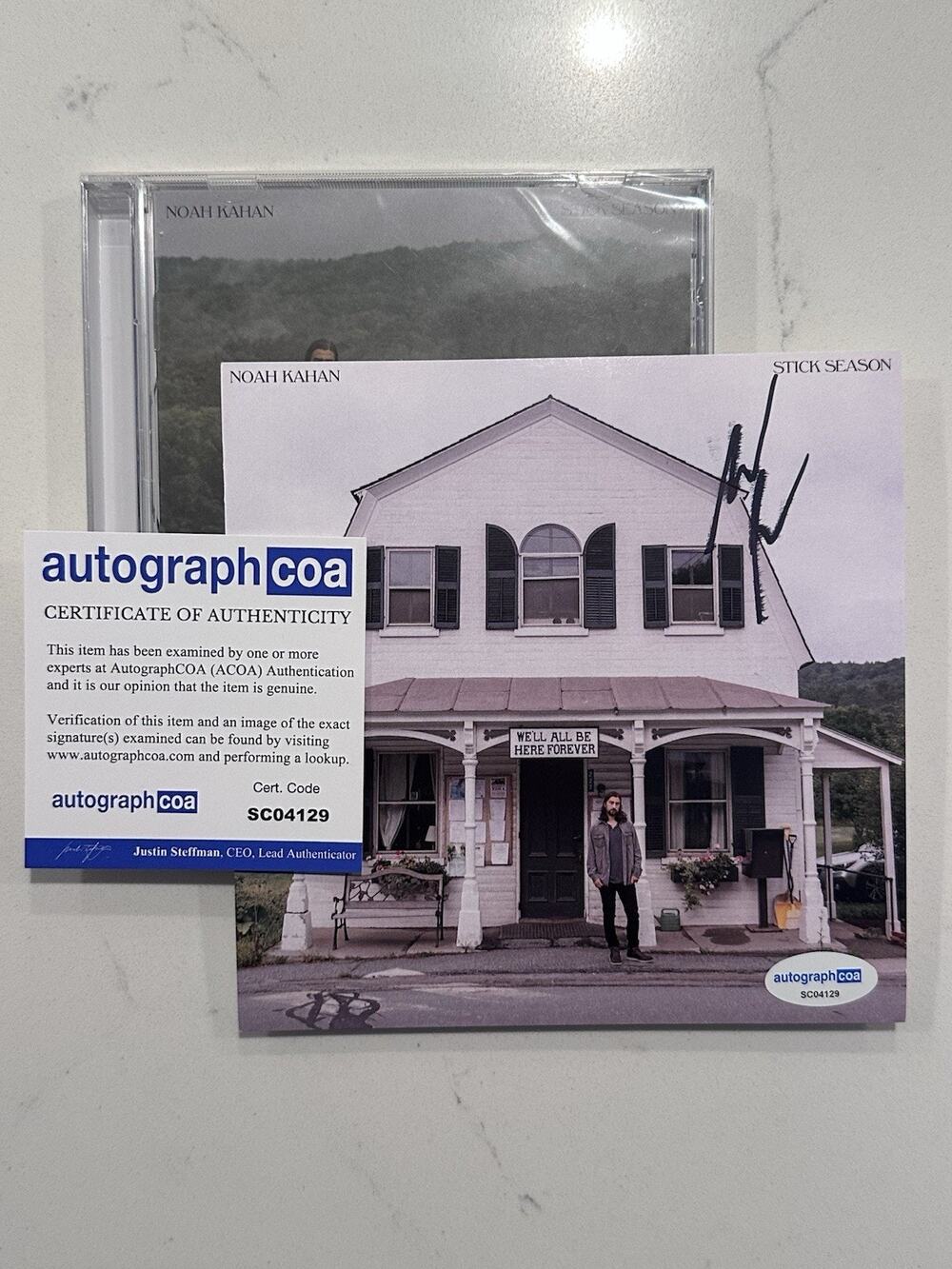 Noah Kahan Stick Season Sealed CD Album Signed COA Art Card AUTOGRAPHED ACOA #10